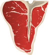Vector Illustration of a T-Bone Steak Cut