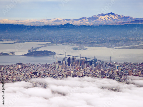 Board z aluminiowym obramowaniem Zdjęcie lotnicze San Francisco i zatoki