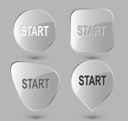 Canvas Print - Start. Glass buttons. Vector illustration.