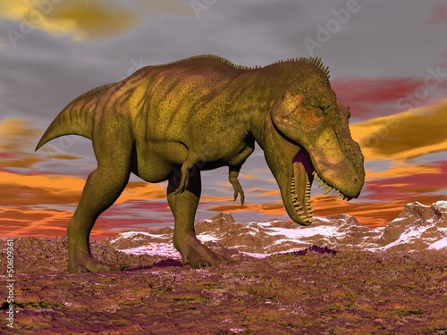 Naklejka samoprzylepna Tyranozaur krzyczy - 3d render