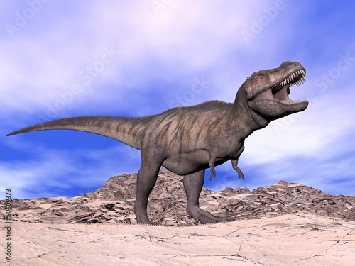 Naklejka samoprzylepna Tyranozaur krzyczy - 3d render