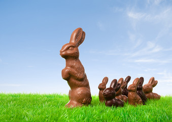 Wall Mural - Chocolate bunny leading