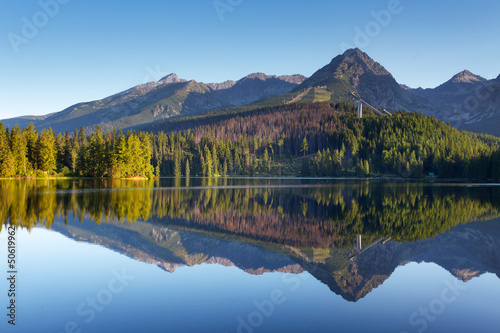 Tapeta ścienna Natura górska scena z pięknym jeziorem na słowacji tatra - ul