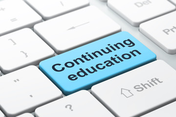 Sticker - Education concept: Continuing Education on computer keyboard bac