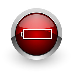 battery red circle web glossy icon