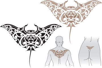 Wall Mural - Maori Manta tattoo design