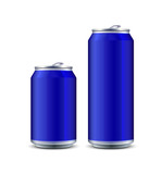 Fototapeta Młodzieżowe - Two Blue Aluminum Can