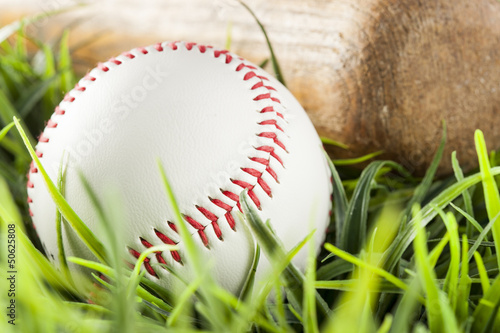 Board z aluminiowym obramowaniem Nowy biały baseball w zielonej trawie
