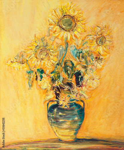 Naklejka dekoracyjna Sunflowers Bouquet