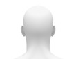 Blank White Male Head - Back view