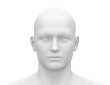 Blank White Male Head - Front View