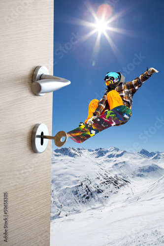 Board z aluminiowym obramowaniem Otwarcie sezonu zimowego