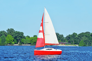 Wall Mural - Yacht on the Dnieper river, Kiev, Ukraine