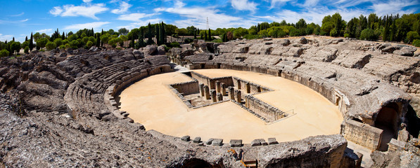 Wall Mural - Roman Amphitheater ruin Italica. Province Seville, Spain