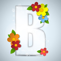 Poster - Alphabet Glass Spring with Flowers