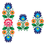 Fototapeta Kuchnia - Folk embroidery with flowers - traditional polish pattern