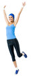 © vgstudio - Cheerful young jumping woman, over white