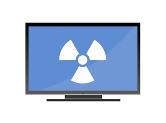 Poster - Symbole nucléaire dans un écran de télévision