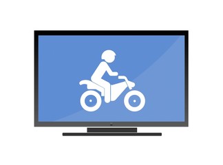 Poster - Moto-cross dans un écran de télévision