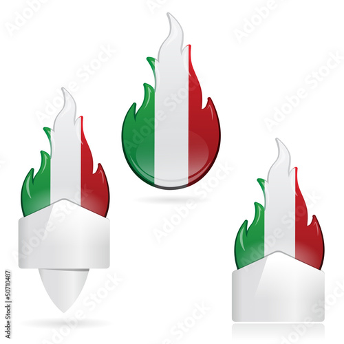 Flamme Italienne Drapeau Italien Italie Stock Vector Adobe Stock