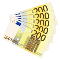 Wall Mural - two hundred euro banknotes