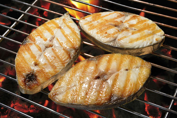 Poster - Grilled mackerel on the grill