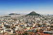 Panorama view of Athens and mount Lycabettus