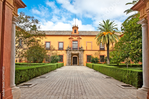 Tapeta ścienna Dziedziniec alcazar, Sewilla, Hiszpania