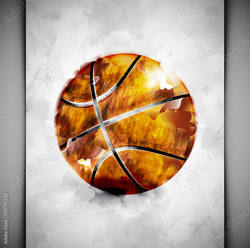 Plakat na zamówienie Basketball ball watercolor