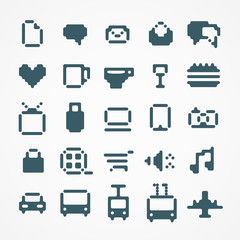 Fototapete - Pixel web icons collection. set 2
