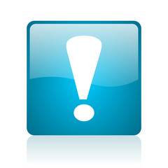 Poster - exclamation sign blue square web glossy icon