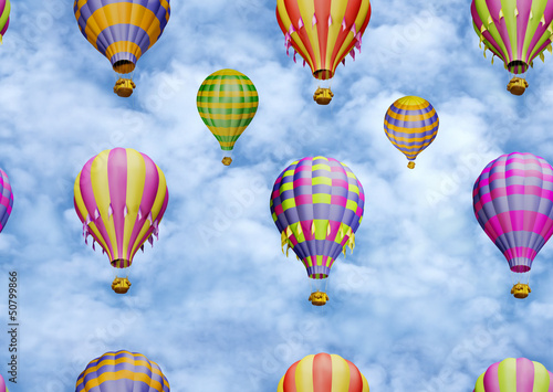 Obraz na płótnie canvas Kolorowe balony na niebie. 