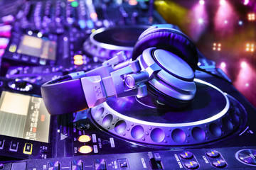 Wall Mural - Dj mixer with headphones