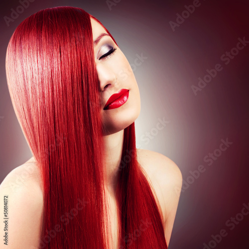 Fototapeta dla dzieci Beautiful girl with healthy long hair