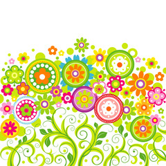 Wall Mural - Background with stylized flowers