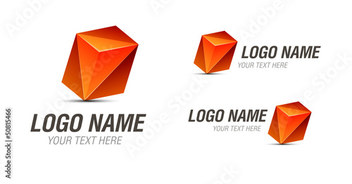 Abstract Red Origami Logo Design Template Isolated On White Buy