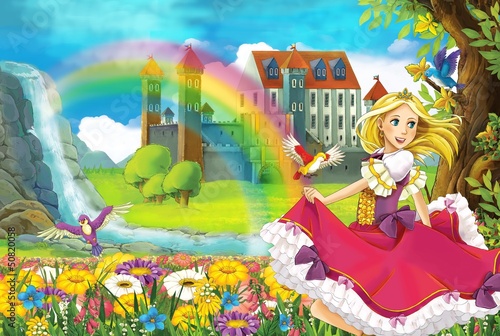Board z aluminiowym obramowaniem Wróżka - piękna dziewczyna manga - ilustracja