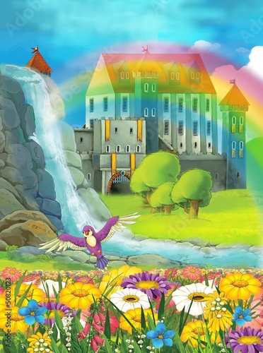 Obraz na płótnie canvas czteroczęściowy "tetraptyk" Wróżka - ilustracja