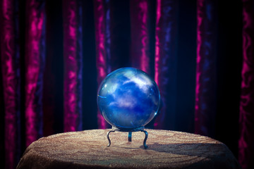 Fortune teller's Crystal Ball with dramatic lighting