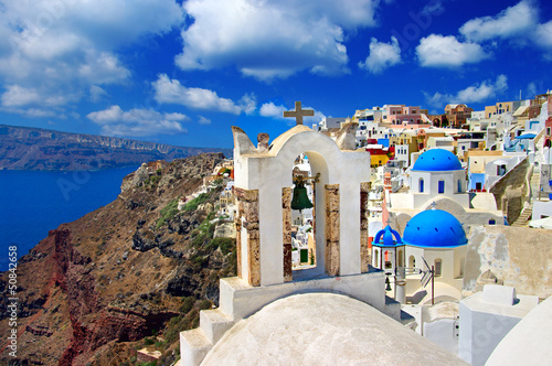 Plakat na papierze fotorealistycznym Piękne białe santorini
