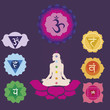 Print with the symbols of  seven chakras