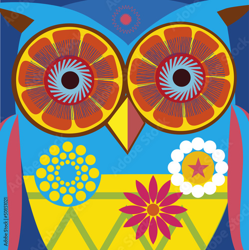 Plakat na papierze fotorealistycznym Portret artysty сomic owl