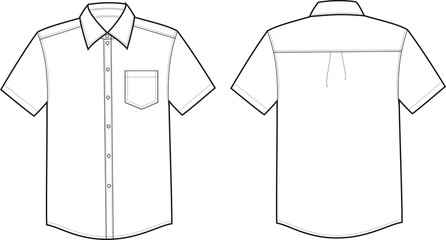 Vector illustration of men's business shirt