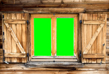 Mountain Hut Window Green Screen