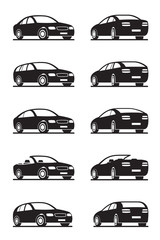 Wall Mural - Popular cars in perspective - vector illustrator