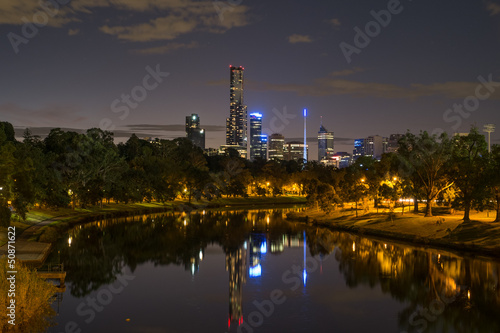 Naklejka samoprzylepna Melbourne city view from yarra river