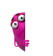 Poster - 3d cartoon cute pink monster