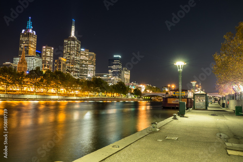 Naklejka samoprzylepna Melbourne city at night