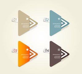 Wall Mural - Four colored paper triangles with place for your own text.
