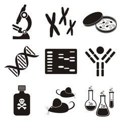 Wall Mural - Biology science icons